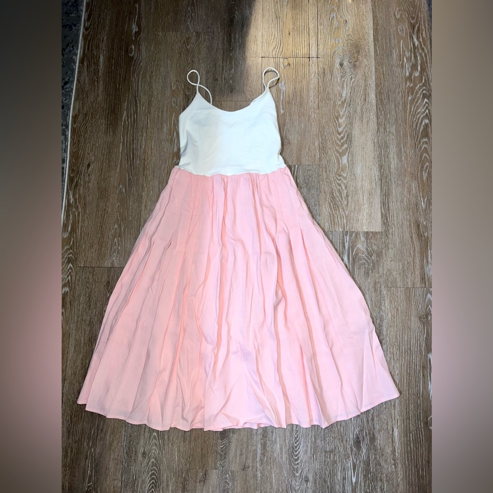 🆕 Pink & White Sleeveless Theory Dress / Size: OS / Excellent Condition